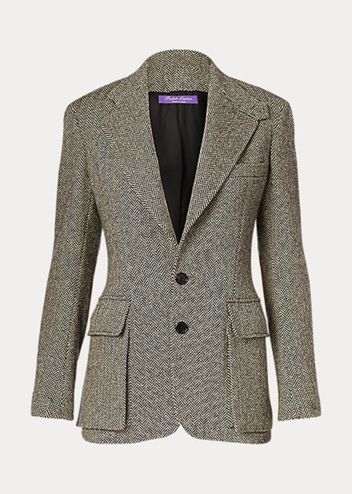 Black / Cream Ralph Lauren The Tweed Women's Jackets | 5943-QPIHD