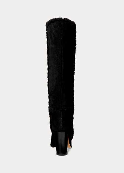 Black Ralph Lauren Aubri Suede Women's Boots | 4807-BEYTN
