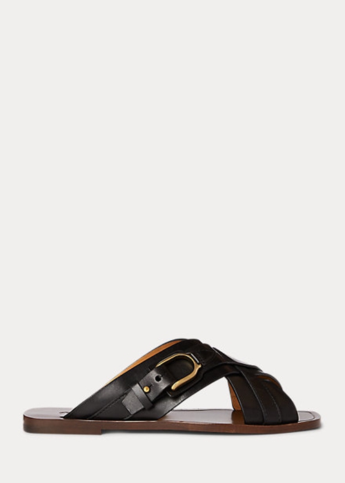 Black Ralph Lauren Jacie Calfskin Stirrup Women\'s Sandals | 9532-YXPJW