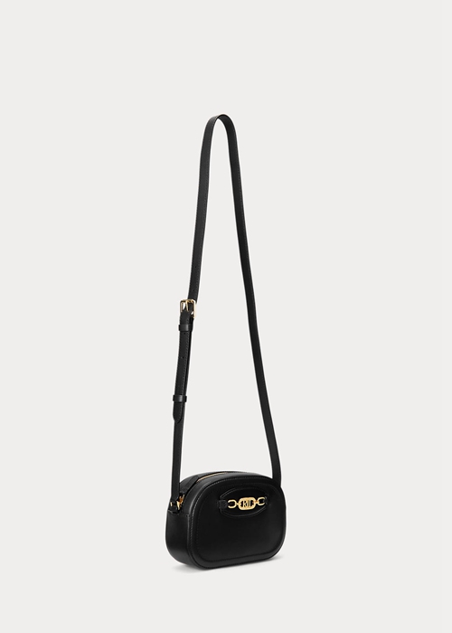 Black Ralph Lauren Leather Medium Jordynn Women's Crossbody Bags | 1362-HVDTQ