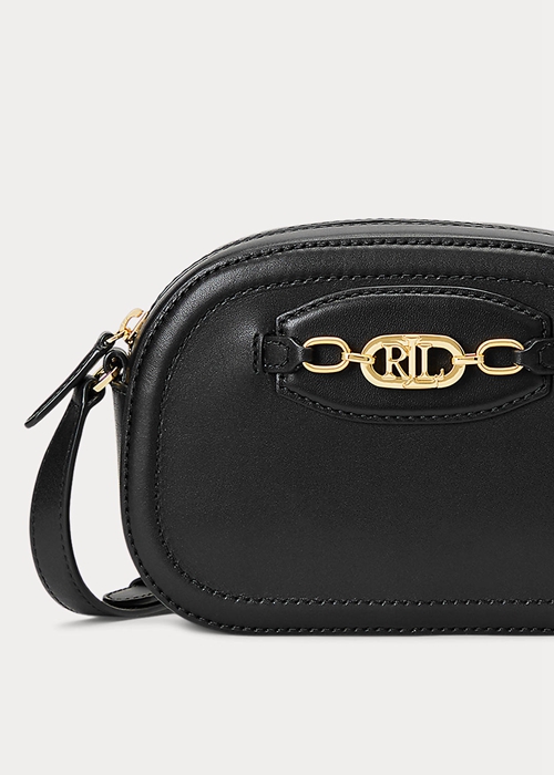 Black Ralph Lauren Leather Medium Jordynn Women's Crossbody Bags | 1362-HVDTQ