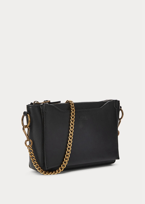 Black Ralph Lauren Leather Mini Sloane Women's Crossbody Bags | 2958-SUPQI
