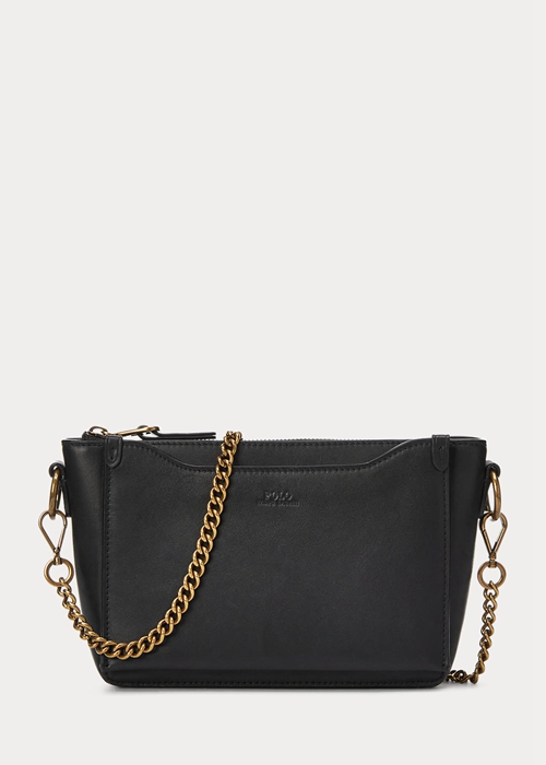 Black Ralph Lauren Leather Mini Sloane Women\'s Crossbody Bags | 2958-SUPQI