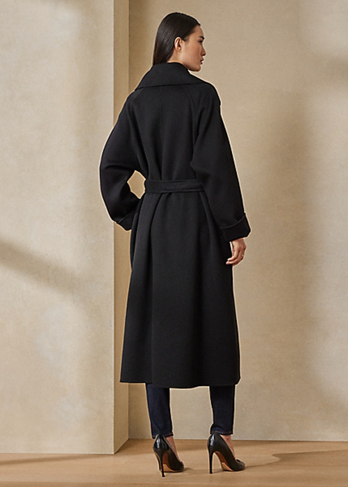 Black Ralph Lauren Leonarda Wrap Women's Coats | 5674-LTIGN