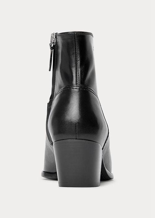 Black Ralph Lauren Lucille Leather Women's Boots | 3912-PNKMO