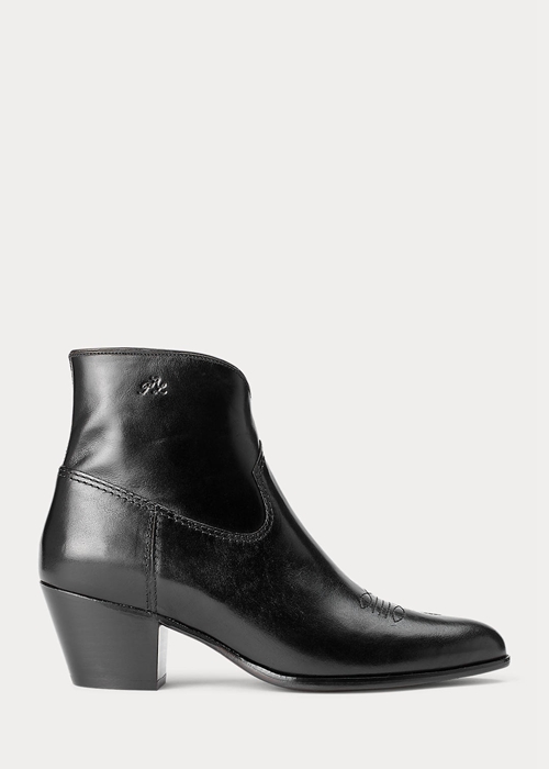 Black Ralph Lauren Lucille Leather Women\'s Boots | 3912-PNKMO