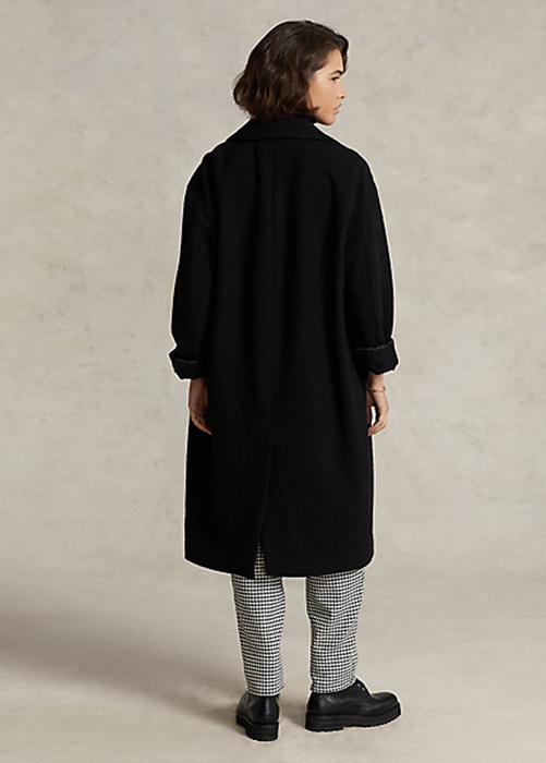 Black Ralph Lauren Oversize Herringbone Wool-Blend Women's Coats | 4750-IOAYE
