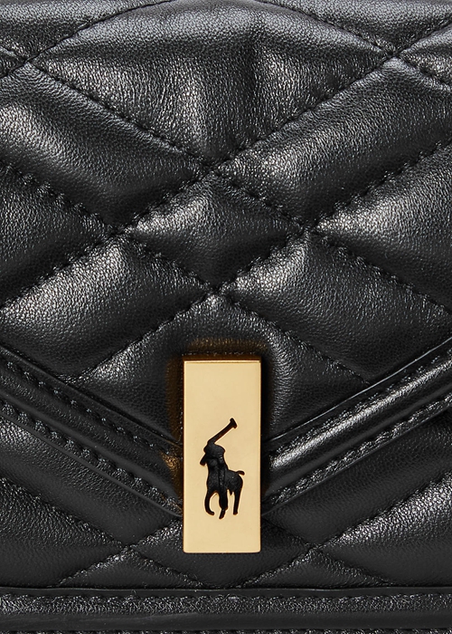 Black Ralph Lauren Polo ID Quilted Chain Women's Wallets | 5246-RBXNL