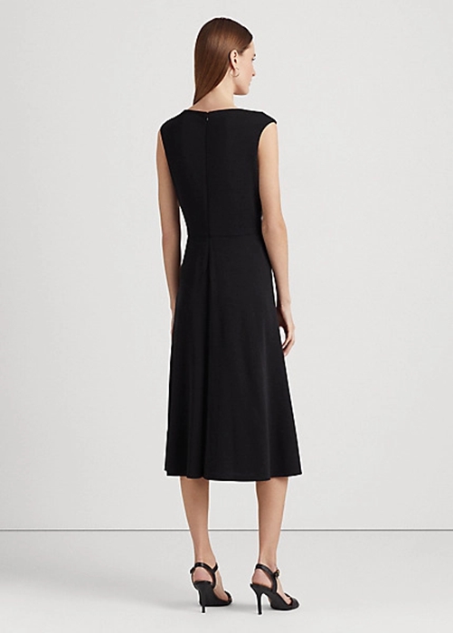 Black Ralph Lauren Twist-Front Jersey Women's Dress | 4871-NUAPL