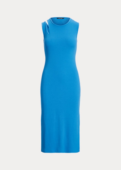 Blue Ralph Lauren Cotton-Blend Sleeveless Midi Women's Dress | 7820-FCUTV