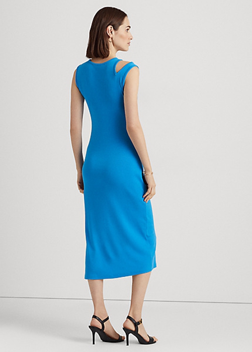 Blue Ralph Lauren Cotton-Blend Sleeveless Midi Women's Dress | 7820-FCUTV