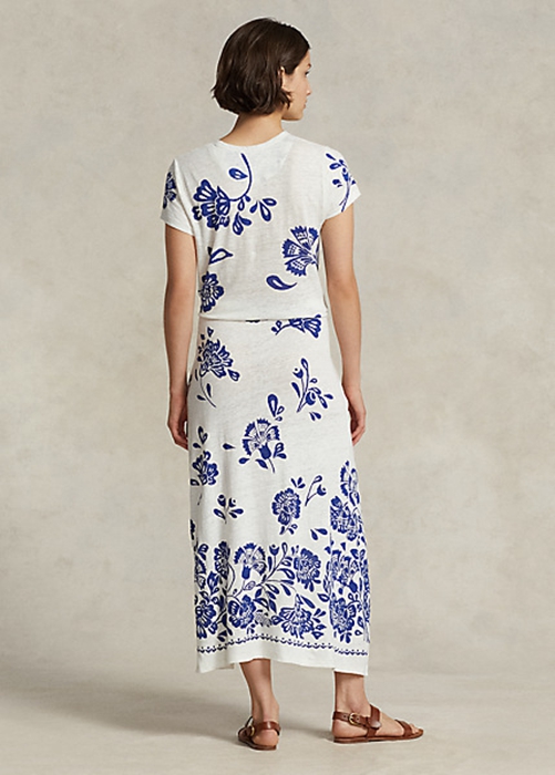 Blue Ralph Lauren Floral Faux-Wrap Jersey Women's Dress | 6453-LGYPV