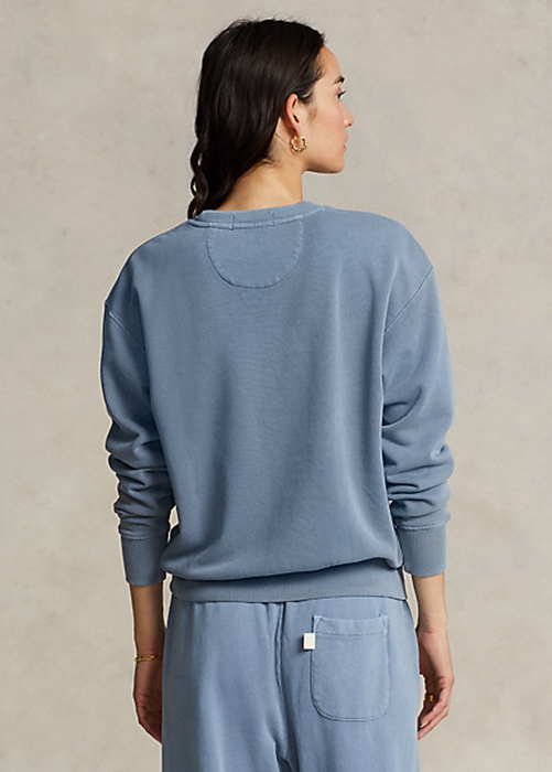 Blue Ralph Lauren Organic Cotton Crewneck Women's Sweatshirts | 7243-KIBWH