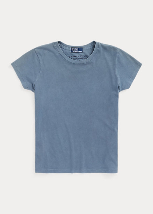 Blue Ralph Lauren Organic Cotton Crewneck Women's T Shirts | 8503-ZNFRT
