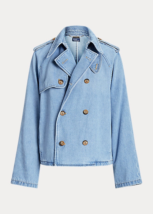 Blue Ralph Lauren Oversize Boxy Fit Denim Women's Coats | 5902-CFTNR