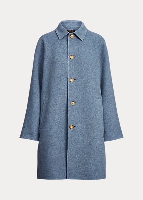 Blue Ralph Lauren Oversize Double-Face Car Women's Coats | 2317-WSYHN