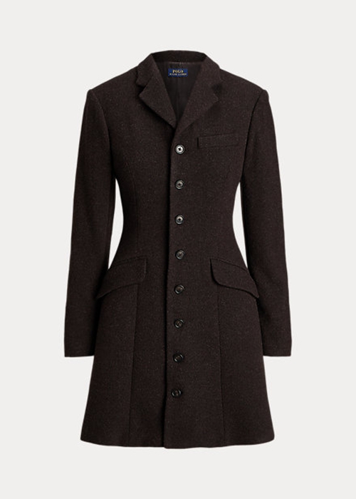 Brown Ralph Lauren Tweed Fit-and-Flare Women's Coats | 4052-IEJPA