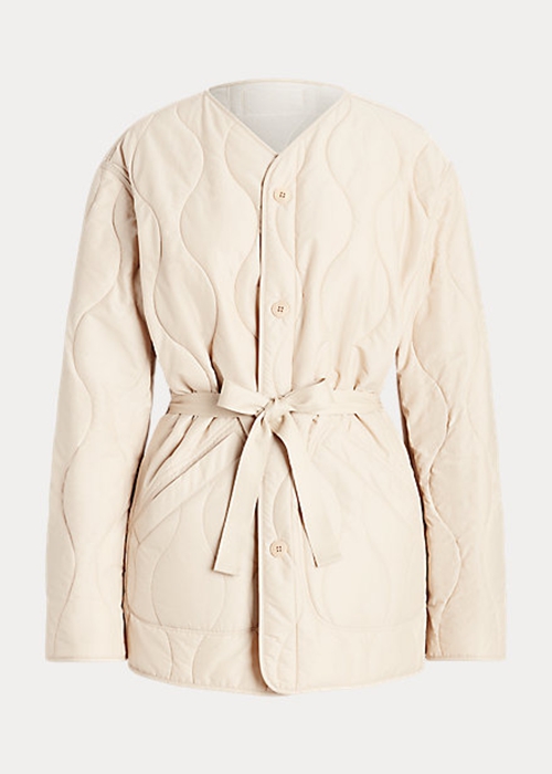 Cream Ralph Lauren Reversible Quilted Ripstop Women's Jackets | 3864-UBAWF