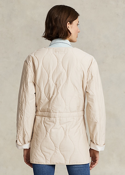 Cream Ralph Lauren Reversible Quilted Ripstop Women's Jackets | 3864-UBAWF