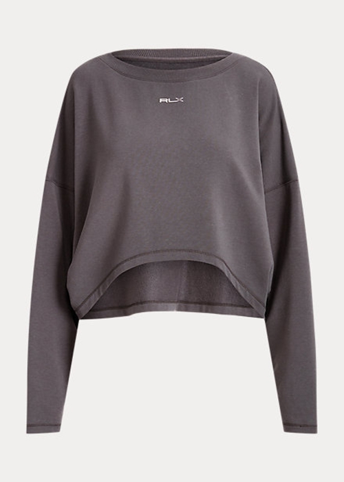 Dark Grey Ralph Lauren Oversize Stretch-Blend Fleece Women's Sweatshirts | 8360-LBFRJ