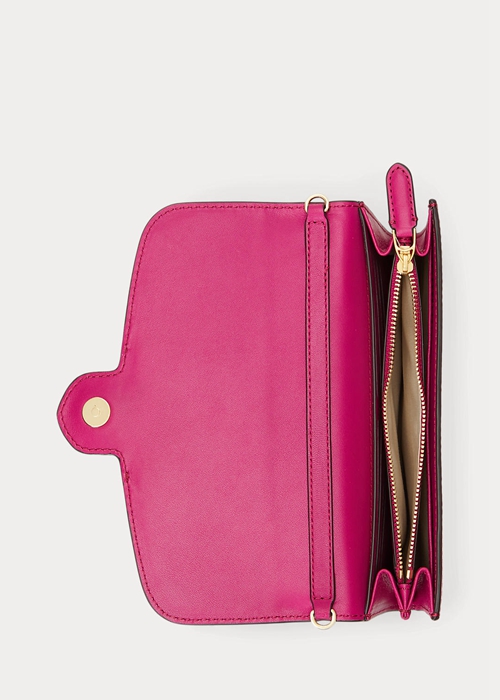 Fuschia Berry Ralph Lauren Leather Medium Adair Women's Crossbody Bags | 9106-DYOPK