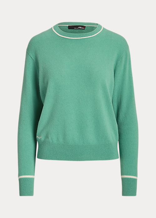 Green Ralph Lauren Cashmere Crewneck Women's Sweaters | 8943-DFHMZ