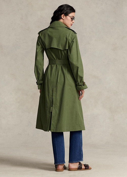 Green Ralph Lauren Poplin   Women's Coats | 8964-WUSXH