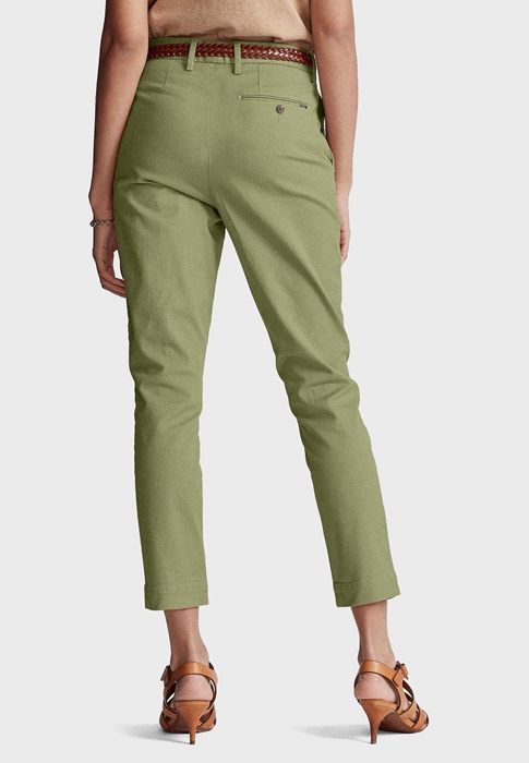 Green Ralph Lauren Straight Cropped Women's Pants | 1873-GHKBN