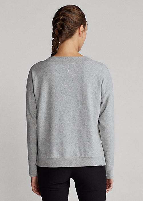 Grey Ralph Lauren Jersey V-Neck Women's Sweatshirts | 2473-FPGSL