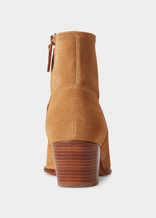 Khaki Ralph Lauren Lucille Suede Women's Boots | 7152-DWAOQ