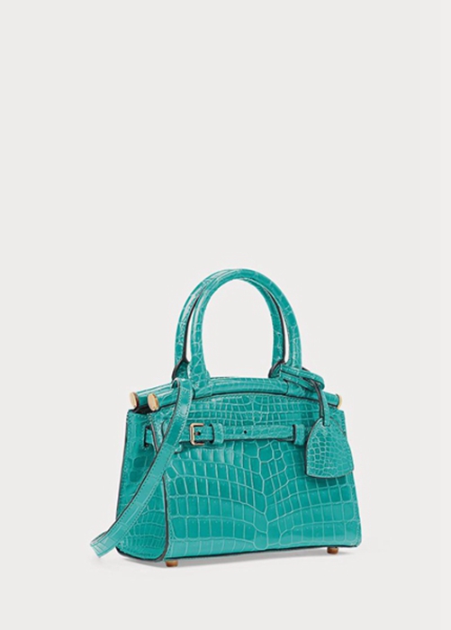 Mint Ralph Lauren Alligator Mini Rl50  Women's Handbag | 0632-GOLIE