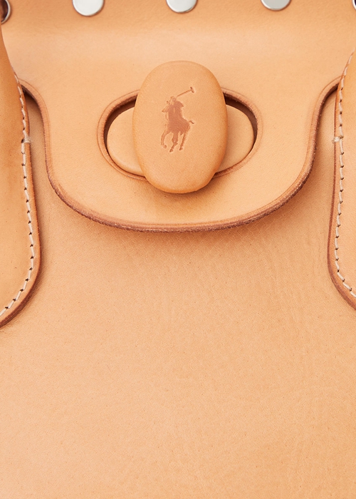 Natural Ralph Lauren Studded Vachetta Medium Bellport Women's Satchel Bags | 4350-OCXZB