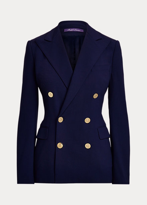 Navy Ralph Lauren Camden Wool Crepe Women's Jackets | 8516-SDCVU