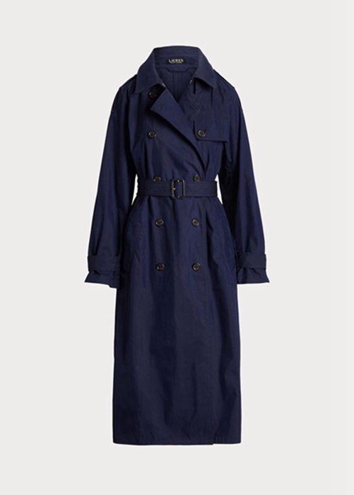 Navy Ralph Lauren Cotton-blend Twill  Women's Coats | 7698-PAJIK