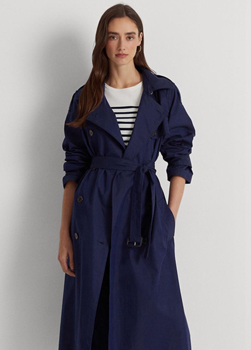 Navy Ralph Lauren Cotton-blend Twill  Women\'s Coats | 7698-PAJIK