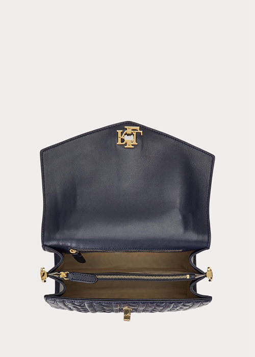Navy Ralph Lauren Nappa Leather Medium Farrah Women's Satchel Bags | 1254-HWYUN