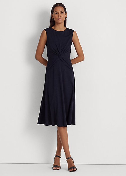 Navy Ralph Lauren Twist-Front Jersey Women\'s Dress | 7423-FWBNX