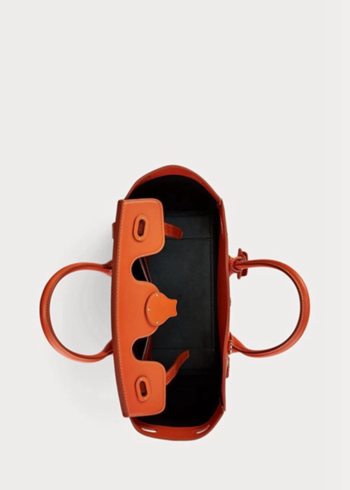 Orange Ralph Lauren Calfskin Soft Ricky 33  Women's Handbag | 0982-MHEON