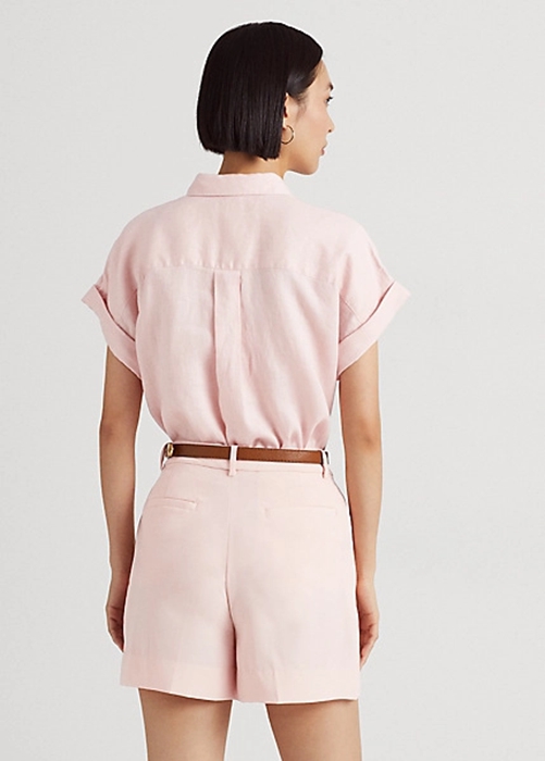 Pink Ralph Lauren Linen Dolman-Sleeve Women's Shirts | 6290-PNZEY