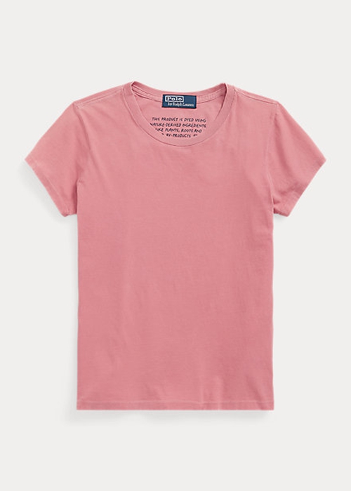 Pink Ralph Lauren Organic Cotton Crewneck Women's T Shirts | 9608-TXUJO