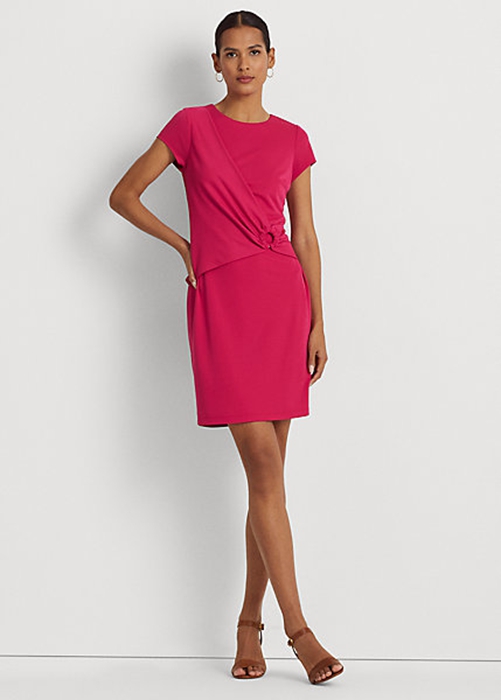 Pink Ralph Lauren Stretch Jersey Short-Sleeve Women\'s Dress | 1935-WCBRV