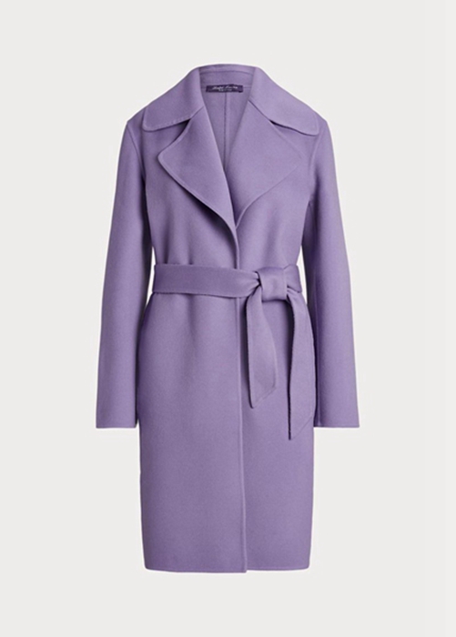 Purple Ralph Lauren Cameo Wool-cashmere Wrap  Women's Coats | 6981-PARVK