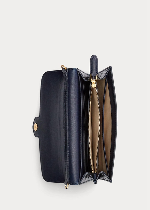 Refined Navy Ralph Lauren Embossed Leather Medium Adair Women's Crossbody Bags | 5432-AQIDS