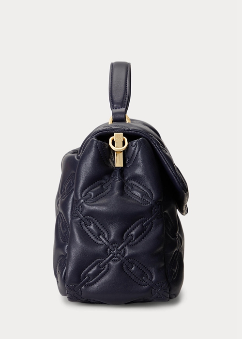 Refined Navy Ralph Lauren Quilted Leather Medium Farrah Women's Satchel Bags | 2456-HOISK