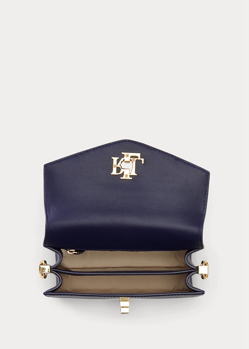 Refined Navy/White Stripe Ralph Lauren Leather Small Tayler Women's Crossbody Bags | 5168-CYVFO