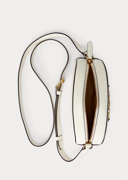 Vanilla Ralph Lauren Leather Medium Jordynn Women's Crossbody Bags | 8017-WQVLA