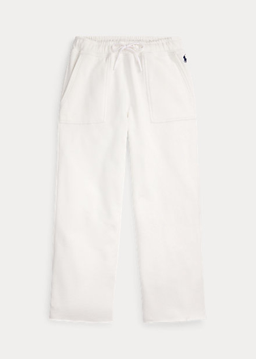 White Ralph Lauren Cutoff-Hem Fleece Women's Sweatpants | 4169-CKTNW