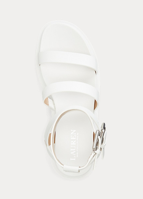White Ralph Lauren Kayleen Nappa Leather Women's Sandals | 3586-HLEMQ