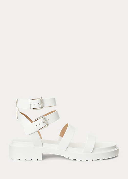 White Ralph Lauren Kayleen Nappa Leather Women\'s Sandals | 3586-HLEMQ