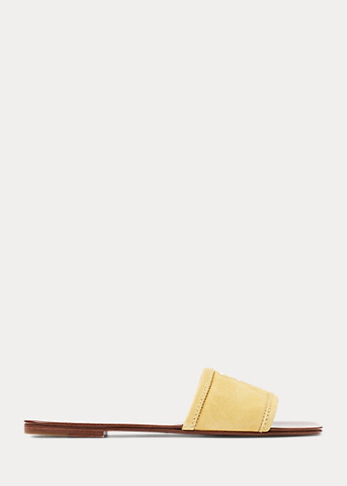 Yellow Ralph Lauren Andela Calf-Suede Women\'s Sandals | 9831-SGPIO